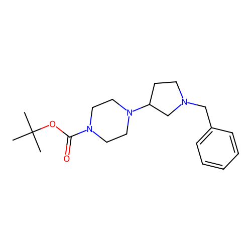 Tert-butyl 4-(1-benzylpyrrolidin-3-yl)piperazine-1-carboxylate structure