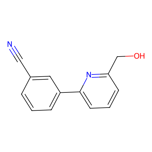 3-[6-(Hydroxymethyl)pyridin-2-yl]benzonitrile structure