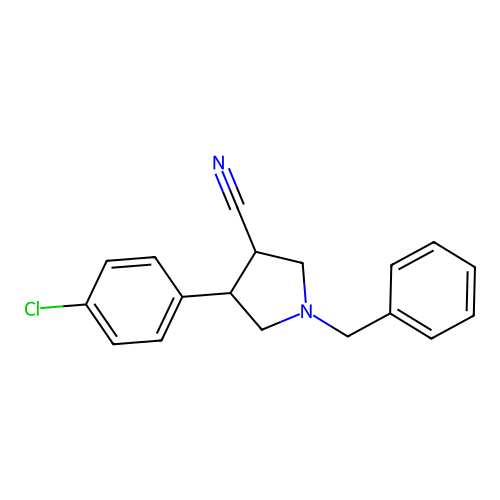 1-Benzyl-4-(4-chlorophenyl)pyrrolidine-3-carbonitrile structure