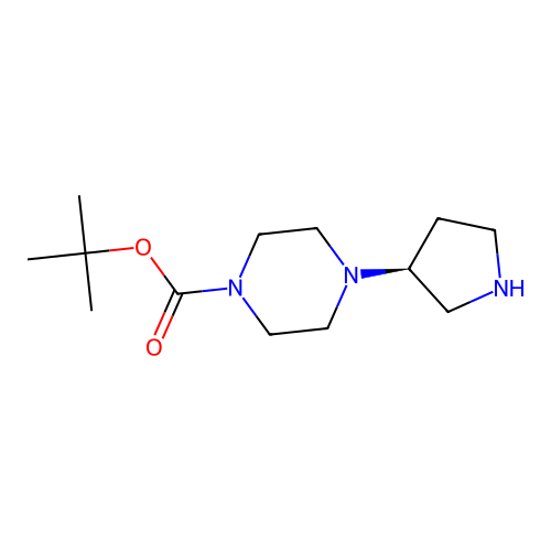 tert-butyl 4-[(3S)-pyrrolidin-3-yl]piperazine-1-carboxylate structure