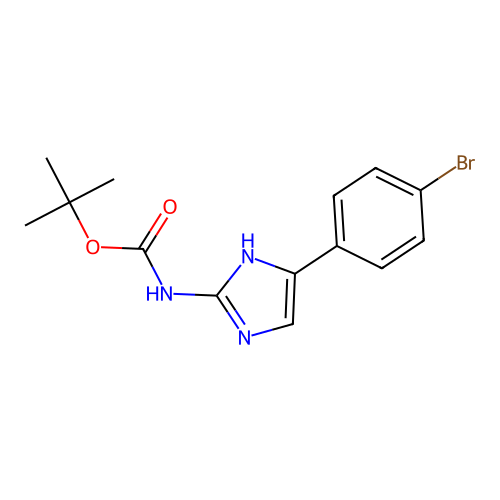 tert-butyl N-[5-(4-bromophenyl)-1H-imidazol-2-yl]carbamate structure