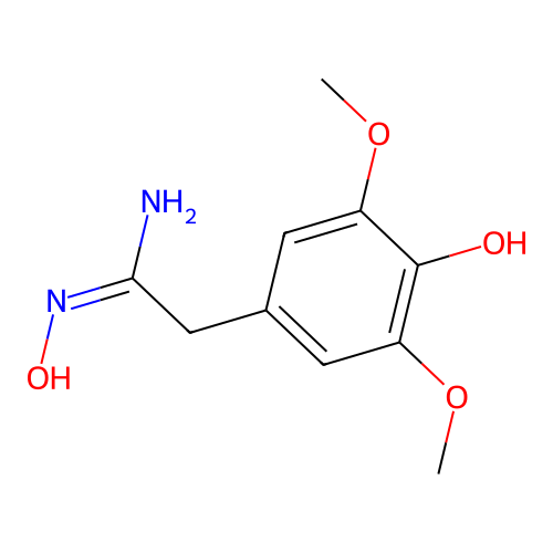 N'-hydroxy-2-(4-hydroxy-3,5-dimethoxyphenyl)ethanimidamide structure