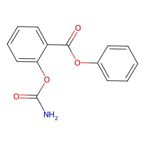 Benzoic acid, 2-((aminocarbonyl)oxy)-, phenyl ester structure