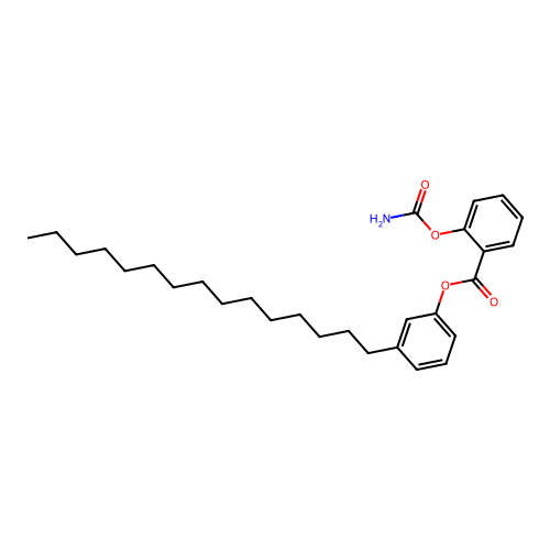 Benzoic acid, 2-((aminocarbonyl)oxy)-, 3-pentadecylphenyl ester structure