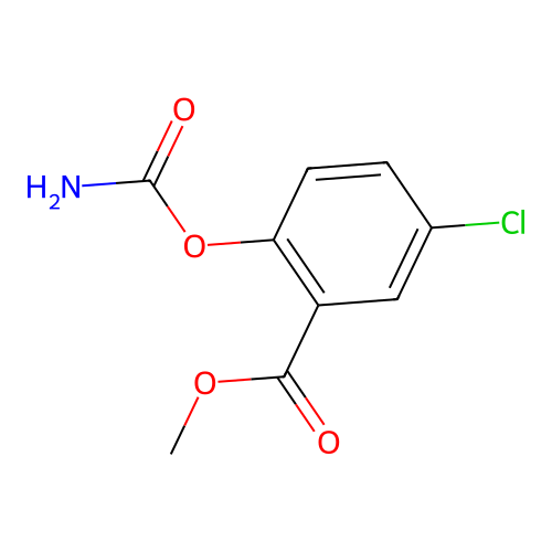 Benzoic acid, 2-((aminocarbonyl)oxy)-5-chloro-, methyl ester structure