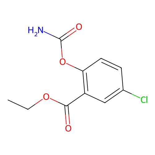 Benzoic acid, 2-((aminocarbonyl)oxy)-5-chloro-, ethyl ester structure
