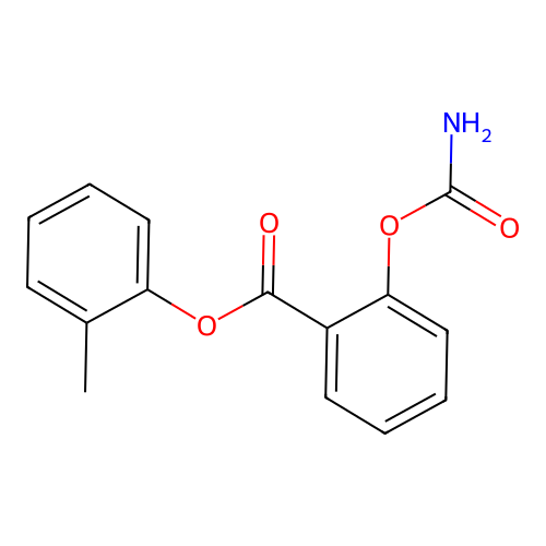 Benzoic acid, 2-((aminocarbonyl)oxy)-, 2-methylphenyl ester structure