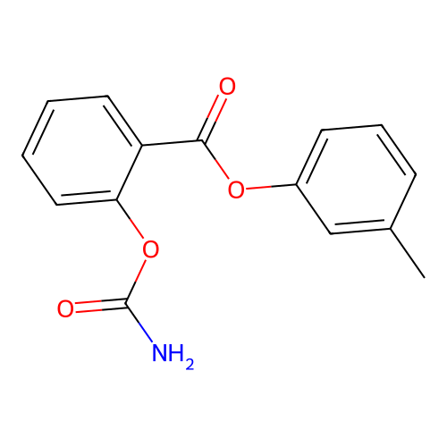 Benzoic acid, 2-((aminocarbonyl)oxy)-, 3-methylphenyl ester structure