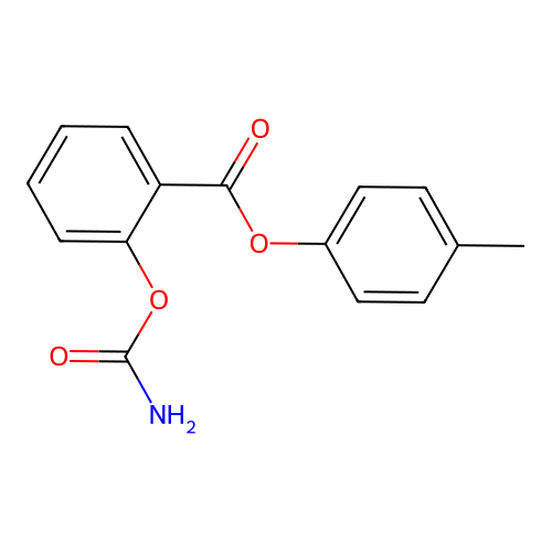 Benzoic acid, 2-((aminocarbonyl)oxy)-, 4-methylphenyl ester structure