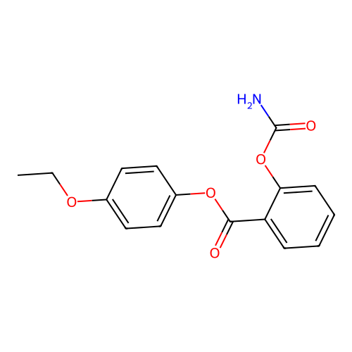 Benzoic acid, 2-((aminocarbonyl)oxy)-, 4-ethoxyphenyl ester structure