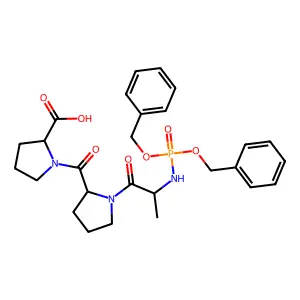 N-(Dibenzyloxyphosphinoyl)alanyl-prolyl-proline structure