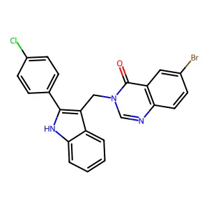 4(3H)-Quinazolinone, 6-bromo-3-((2-(4-chlorophenyl)-1H-indol-3-yl)methyl)- structure