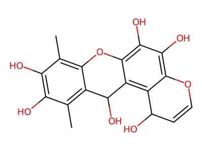 8,11-Dimethylpyrano[3,2-a]xanthene-1,5,6,9,10,12-hexol structure