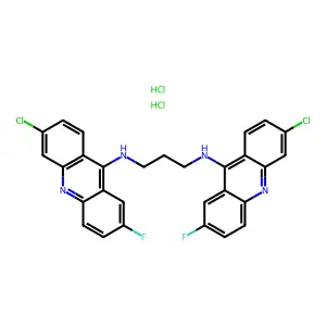 1,3-Propanediamine, N,N'-bis(6-chloro-2-fluoro-9-acridinyl)-, dihydrochloride structure