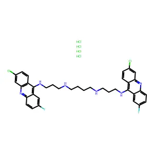 1,4-Butanediamine, N,N'-bis(3-((6-chloro-2-fluoro-9-acridinyl)amino)propyl)-, tetrahydrochloride structure