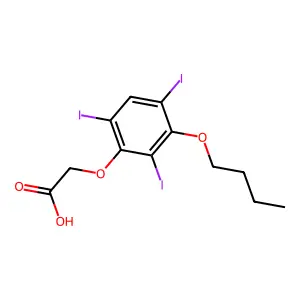 (3-丁氧基-2,4,6-三碘苯氧基)乙酸 structure