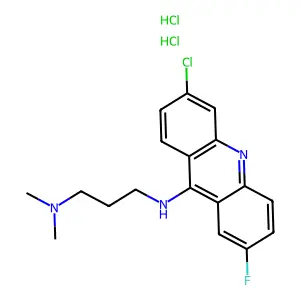 1,3-Propanediamine, N'-(6-chloro-2-fluoro-9-acridinyl)-N,N-dimethyl-, dihydrochloride structure