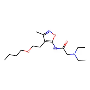 Isoxazole, 4-(2-butoxyethyl)-5-(2-(diethylamino)acetamido)-3-methyl- structure