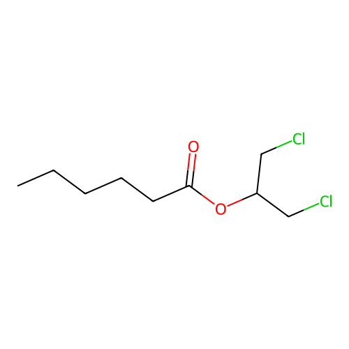 Hexanoic acid, 2-chloro-1-(chloromethyl)ethyl ester structure