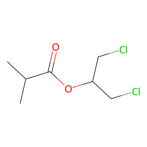 Propanoic acid, 2-methyl-, 2-chloro-1-(chloromethyl)ethyl ester structure