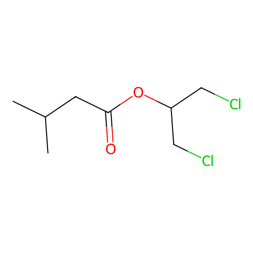 Butanoic acid, 3-methyl-, 2-chloro-1-(chloromethyl)ethyl ester structure