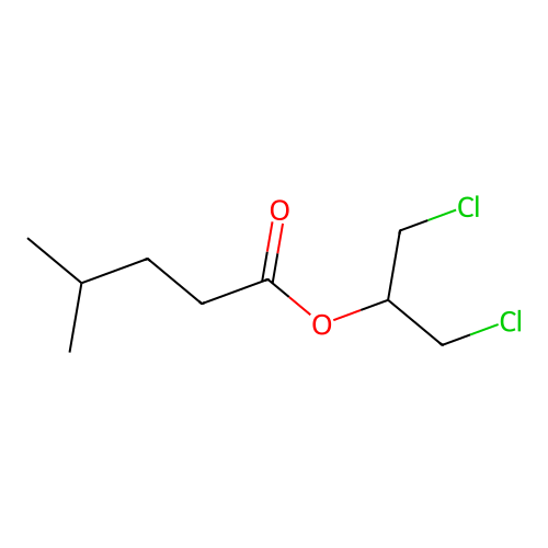 Pentanoic acid, 4-methyl-, 2-chloro-1-(chloromethyl)ethyl ester structure