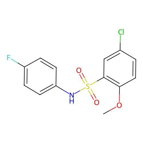 5-chloro-N-(4-fluorophenyl)-2-methoxybenzenesulfonamide structure