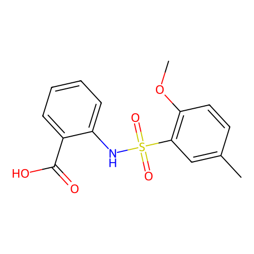 2-{[(2-Methoxy-5-methylphenyl)sulfonyl]amino}benzoic acid structure