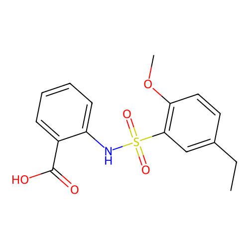 2-{[(5-Ethyl-2-methoxyphenyl)sulfonyl]amino}benzoic acid structure