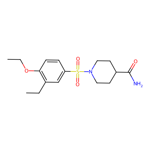 1-(4-Ethoxy-3-ethylbenzenesulfonyl)piperidine-4-carboxamide structure