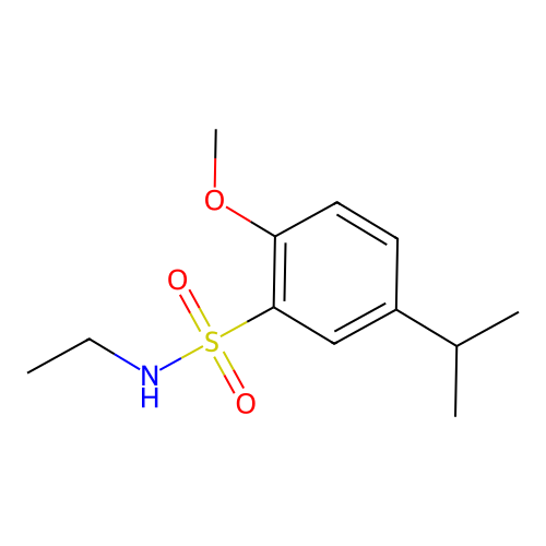 N-ethyl-5-isopropyl-2-methoxybenzenesulfonamide structure