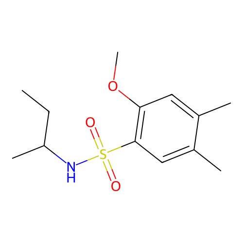 N-butan-2-yl-2-methoxy-4,5-dimethylbenzenesulfonamide structure