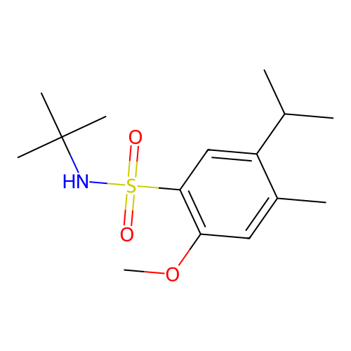 N-(tert-butyl)-5-isopropyl-2-methoxy-4-methylbenzenesulfonamide structure