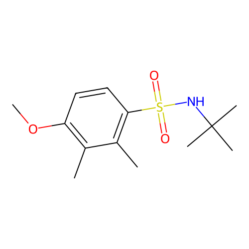 N-tert-butyl-4-methoxy-2,3-dimethylbenzenesulfonamide structure