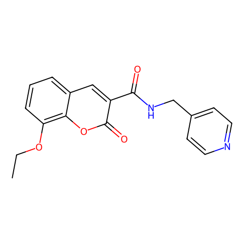 8-ethoxy-2-oxo-N-(pyridin-4-ylmethyl)chromene-3-carboxamide structure