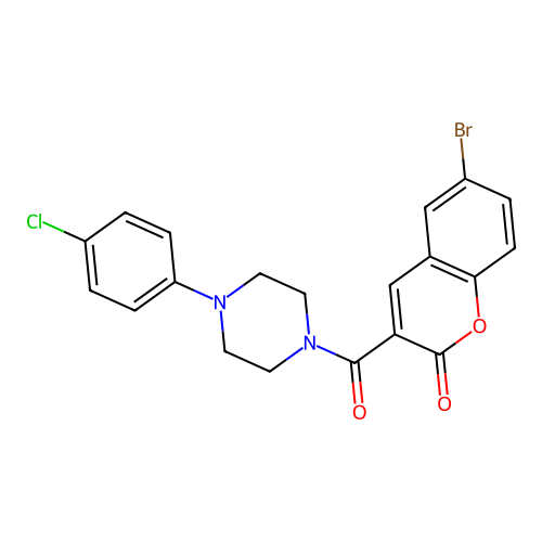 6-Bromo-3-[4-(4-chlorophenyl)piperazine-1-carbonyl]chromen-2-one structure