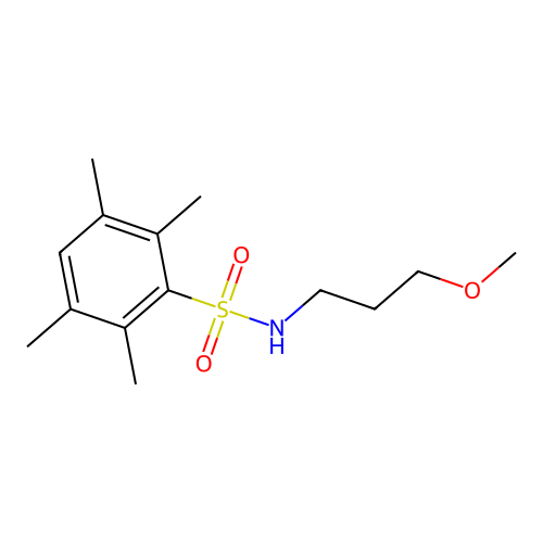 N-(3-methoxypropyl)-2,3,5,6-tetramethylbenzenesulfonamide structure