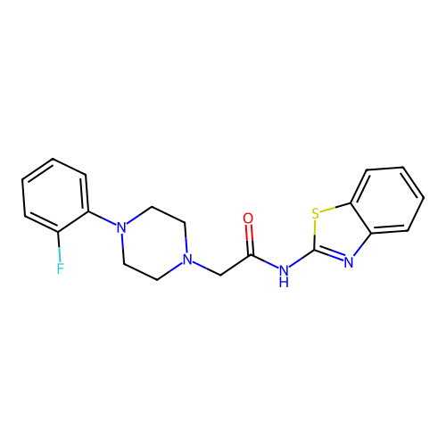 N-(1,3-benzothiazol-2-yl)-2-[4-(2-fluorophenyl)piperazin-1-yl]acetamide structure