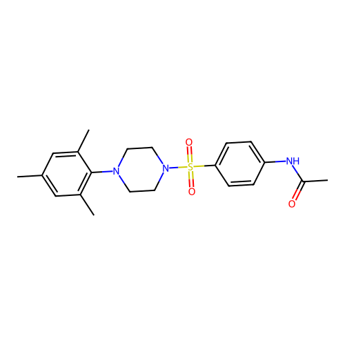 N-(4-((4-mesitylpiperazin-1-yl)sulfonyl)phenyl)acetamide structure