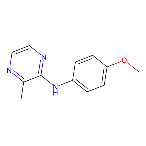 2-(p-Methoxyanilino)-3-methyl pyrazine structure