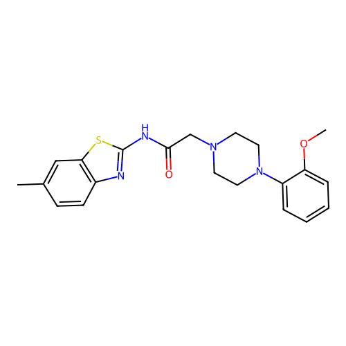 2-(4-(2-methoxyphenyl)piperazin-1-yl)-N-(6-methylbenzo[d]thiazol-2-yl)acetamide structure