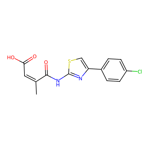 (Z)-4-((4-(4-chlorophenyl)thiazol-2-yl)amino)-3-methyl-4-oxobut-2-enoic acid structure