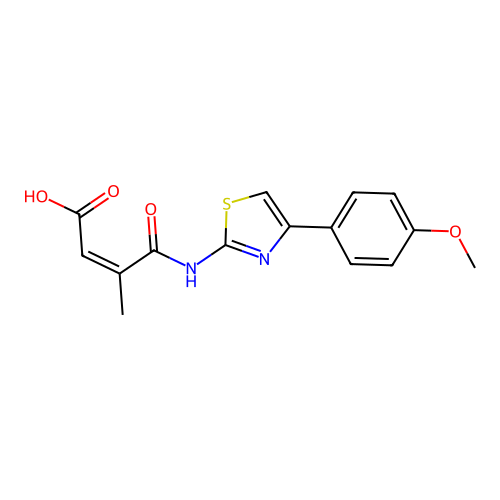 (Z)-4-((4-(4-methoxyphenyl)thiazol-2-yl)amino)-3-methyl-4-oxobut-2-enoic acid structure
