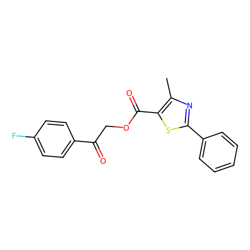 2-(4-Fluorophenyl)-2-oxoethyl 4-methyl-2-phenyl-1,3-thiazole-5-carboxylate structure