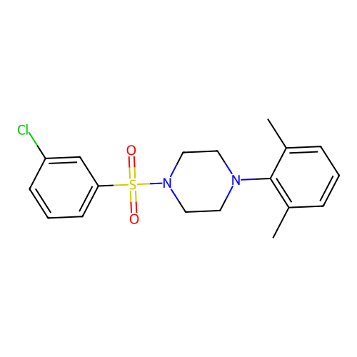 1-(3-Chlorophenyl)sulfonyl-4-(2,6-dimethylphenyl)piperazine structure
