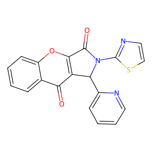 1-(pyridin-2-yl)-2-(1,3-thiazol-2-yl)-1,2-dihydrochromeno[2,3-c]pyrrole-3,9-dione structure