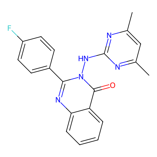 3-[(4,6-dimethylpyrimidin-2-yl)amino]-2-(4-fluorophenyl)quinazolin-4(3H)-one structure