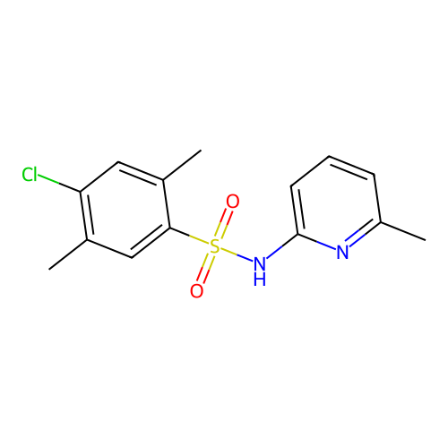 4-chloro-2,5-dimethyl-N-(6-methylpyridin-2-yl)benzenesulfonamide structure