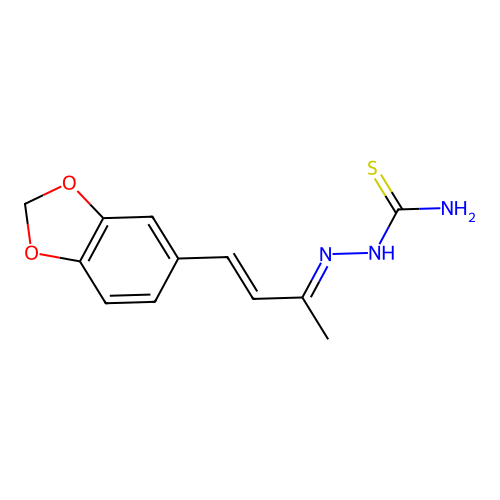 [4-(1,3-Benzodioxol-5-yl)but-3-en-2-ylideneamino]thiourea structure