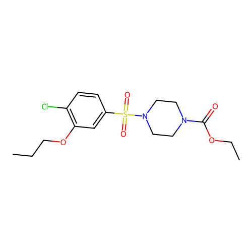 Ethyl 4-[(4-chloro-3-propoxyphenyl)sulfonyl]piperazinecarboxylate structure